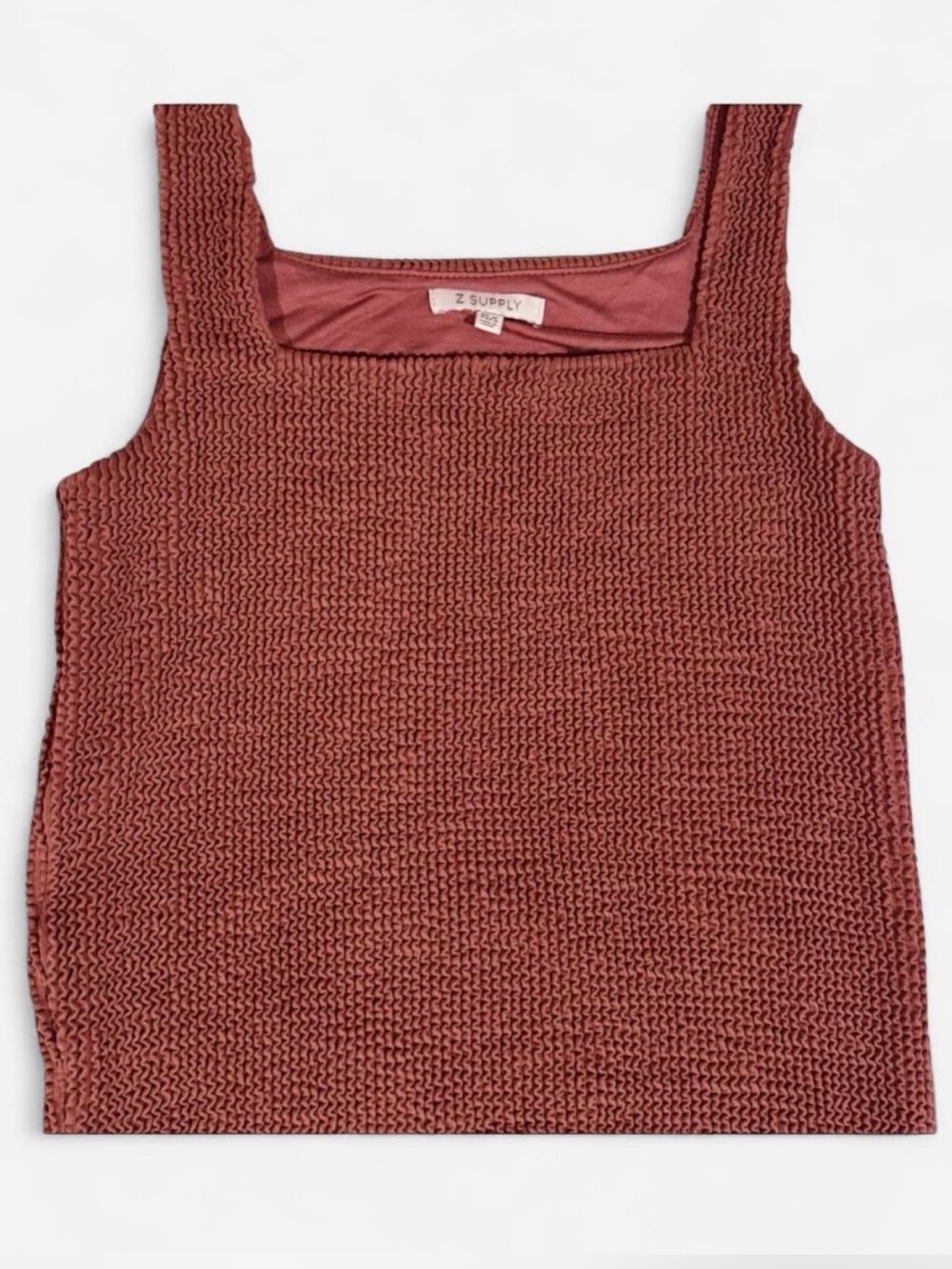 Z Supply X Evereve Textured Square Neck Knit Tank Rust Orange Size XS/S NWOT